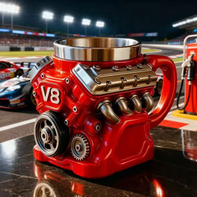 Nejlepší hrnek s motivem motoru! Stejně silný jako on – odolný, statečný a připravený čelit jakékoli výzvě! Věnováno těm, kteří jedou na odhodlání, ocelové vůli a kávě.