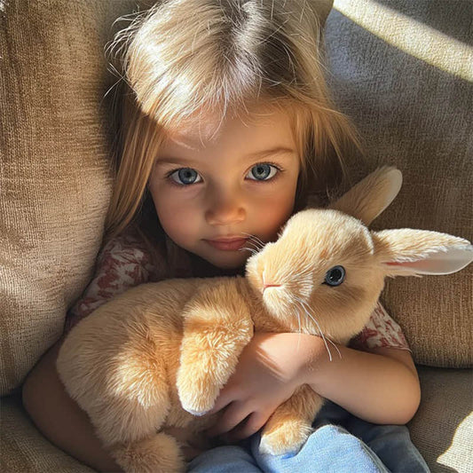 Hvězda francouzských domácností 🐰 Plyšová hračka BunnyBuddy™🎀 od Coeurva, realistická a roztomilá, přináší dětem radost.