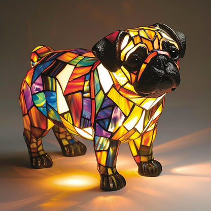 Coeurva Nejdokonalejší 3D ručně vyráběná barevná skleněná lampa ve tvaru štěněte