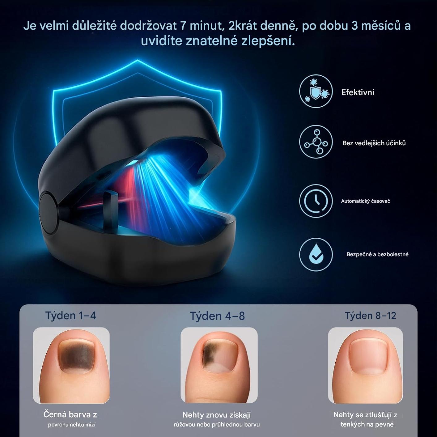 Coeurva Laserové LED zařízení pro léčbu nehtové mykózy