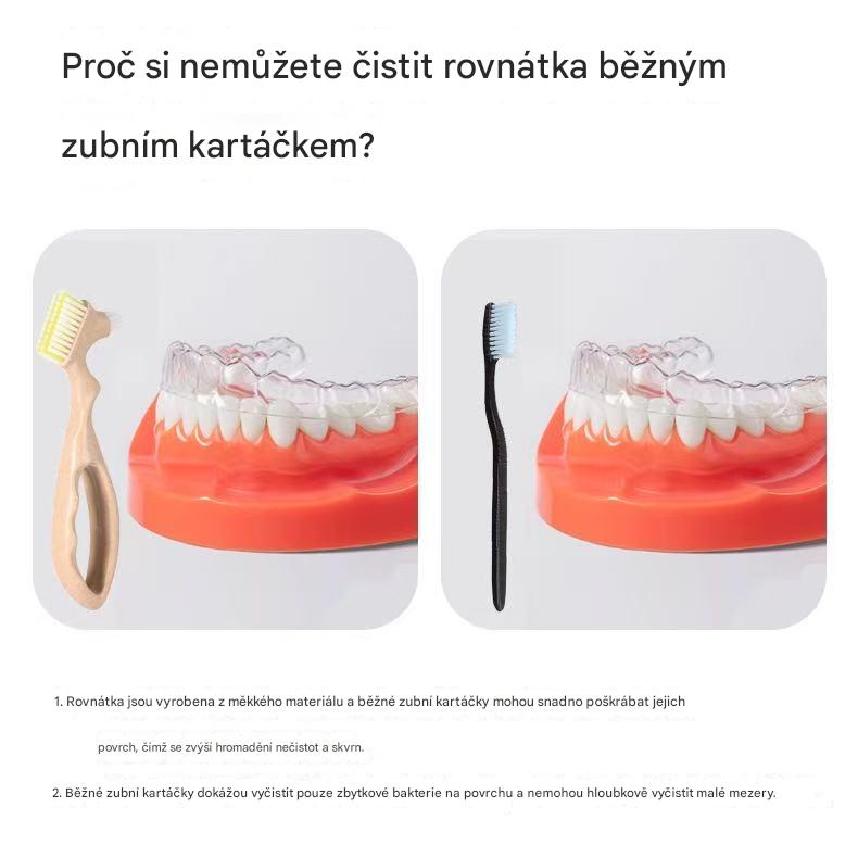 Ergonomická rukojeť a antibakteriální zubní kartáček z čisté ovčí vlny